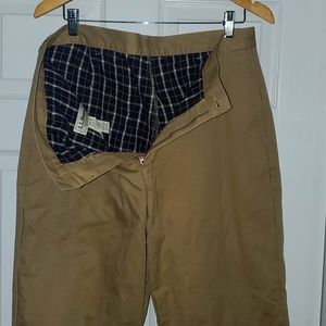 Men's LL Bean Fleece Lined Khakis 36X32 TAN.  WORN ONCE